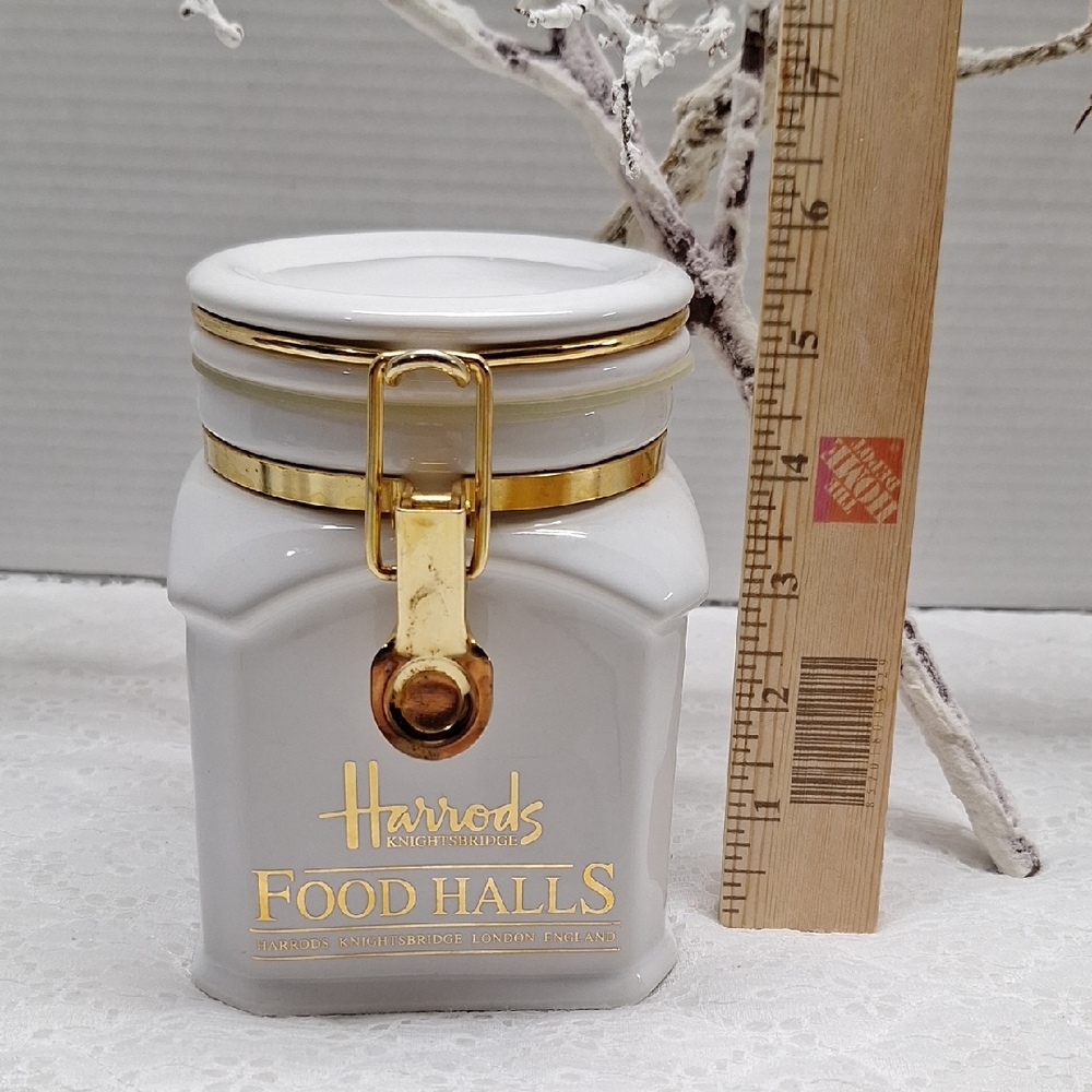 #AEC Harrods Knightsbridge Food Halls White London Jar Canister Container